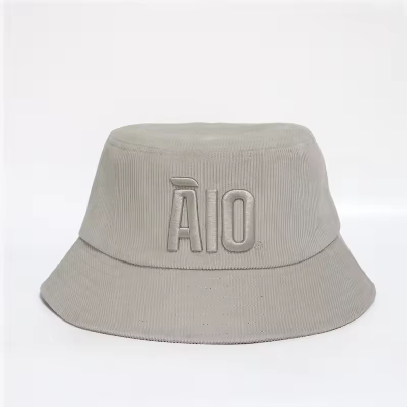 Āio Grey Corduroy Bucket Hat