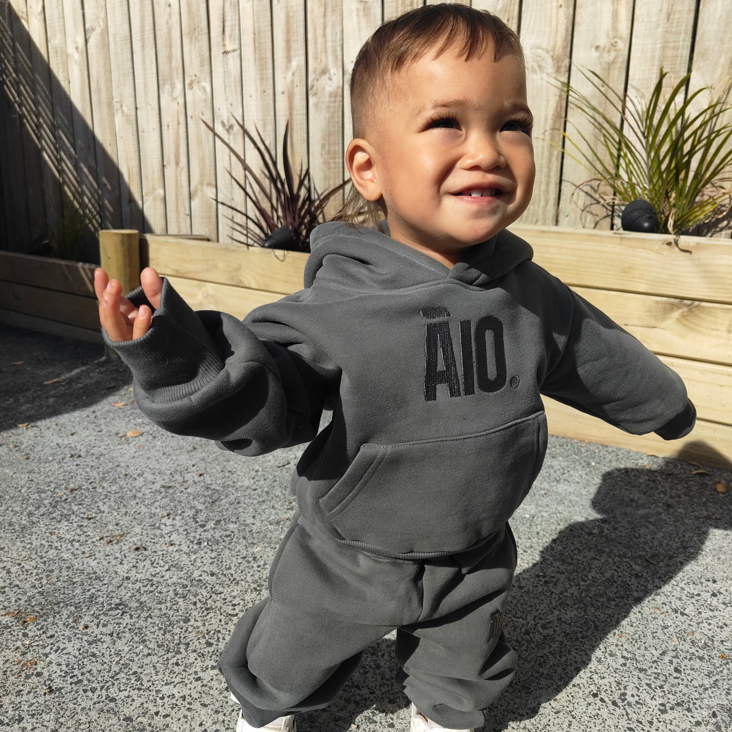 Dark Grey Kids Tracksuit Set
