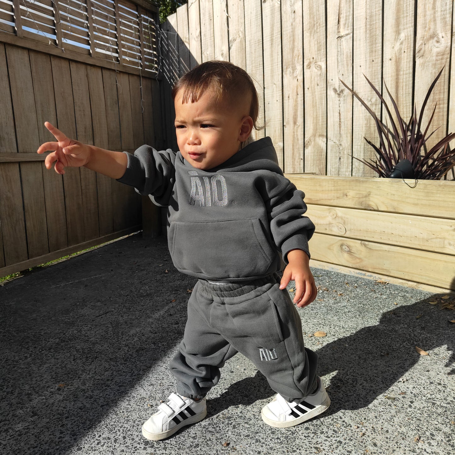 Dark Grey Kids Tracksuit Set