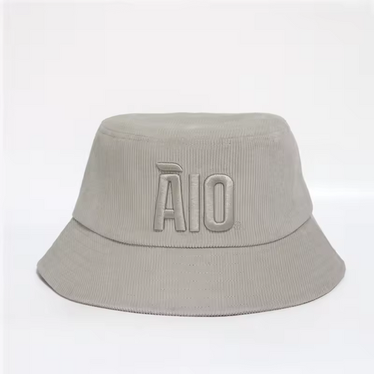 Āio Grey Corduroy Bucket Hat