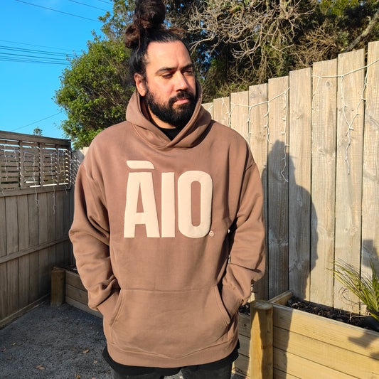 Cocoa Block Unisex Oversized Āio Hoodie