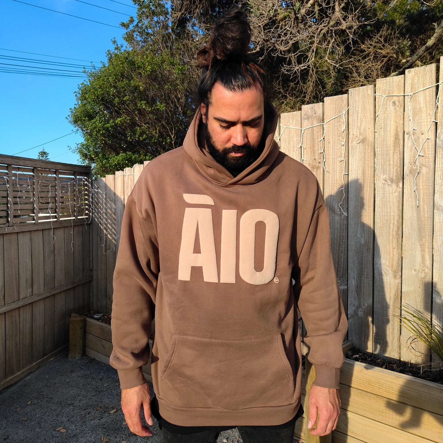 Cocoa Block Unisex Oversized Āio Hoodie
