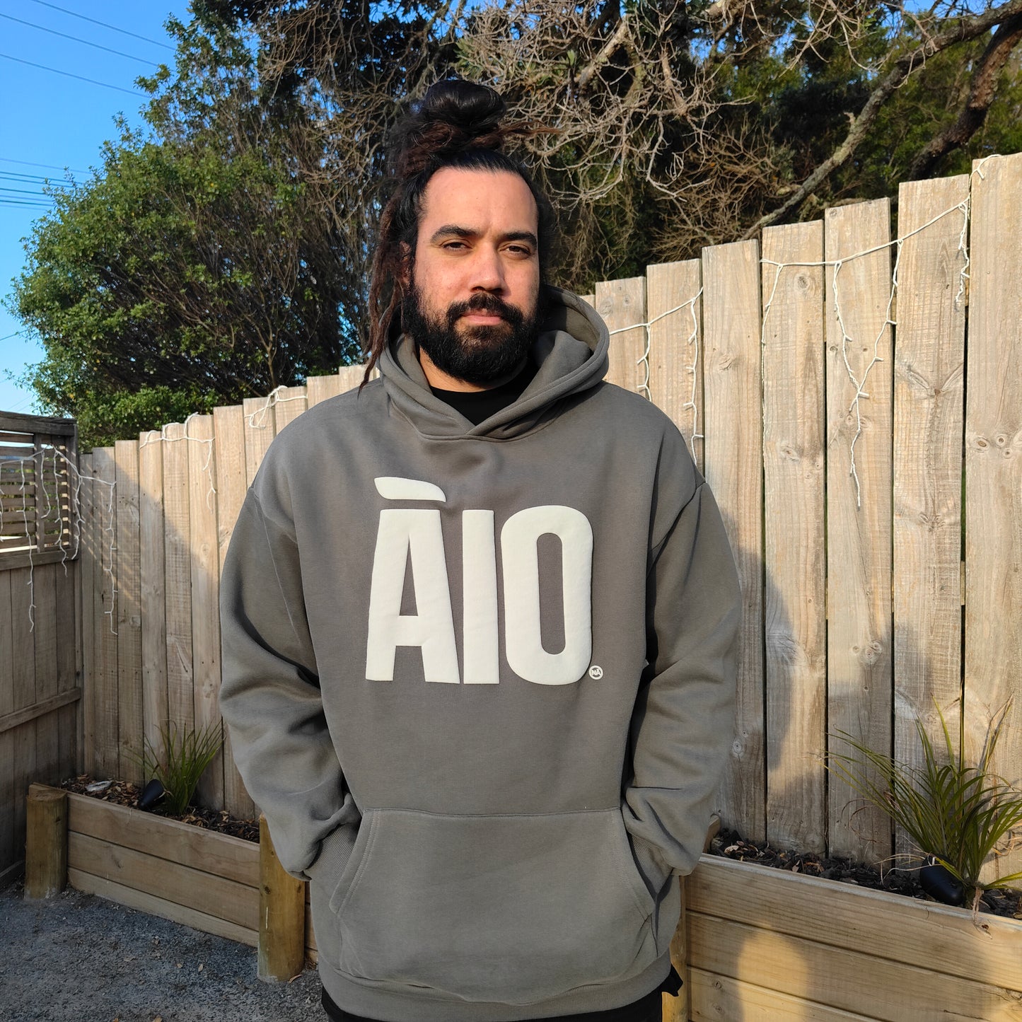 Grey Block Unisex Oversized Āio Hoodie