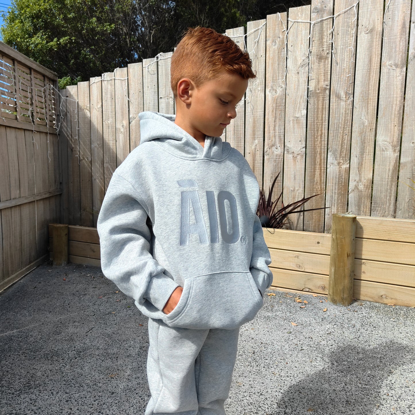 Light Grey Kids Tracksuit Set